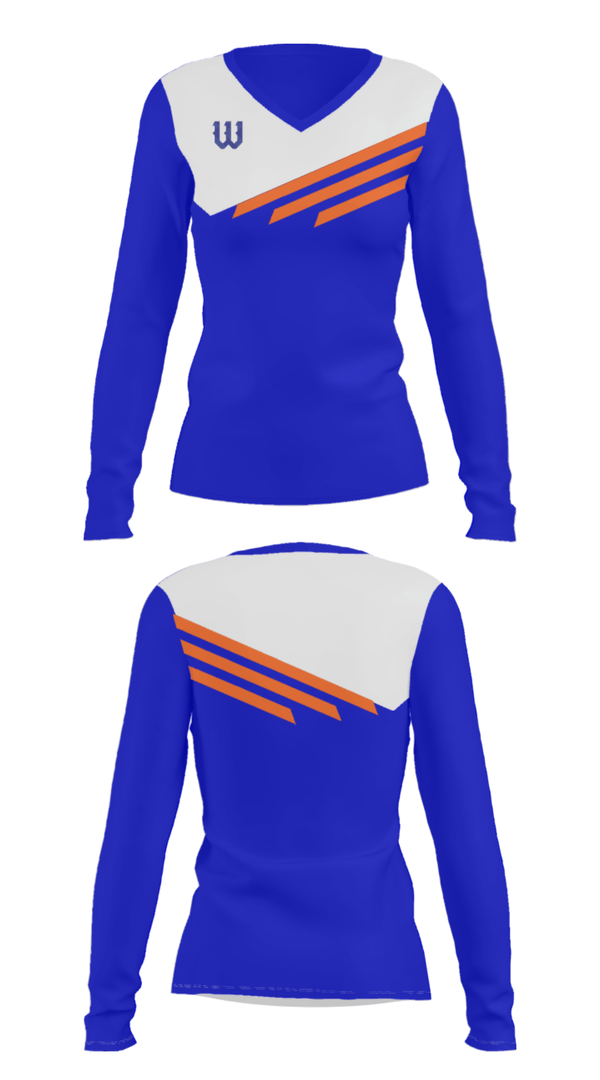 Women's Long Sleeve Vneck Shirt, Washburn High School Badminton, Spirit Store, Teamtime, Team time, sublimation, custom sports apparel, team uniforms, spirit wear, spiritwear, sports uniforms, custom shirts, team store, custom team store, fundraiser sports, apparel fundraiser