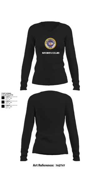 Women's Long Sleeve Vneck Shirt, NAVCOMSTA Iceland, , Teamtime, Team time, sublimation, custom sports apparel, team uniforms, spirit wear, spiritwear, sports uniforms, custom shirts, team store, custom team store, fundraiser sports, apparel fundraiser