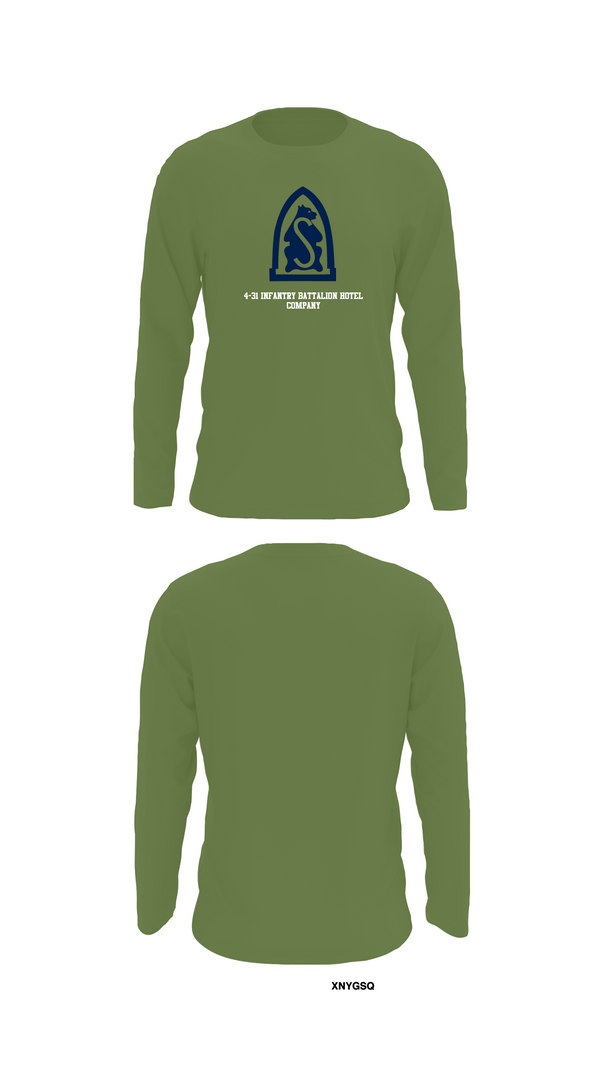 Long Sleeve Performance Shirt, 4-31 infantry battalion hotel company, Army, Teamtime, Team time, sublimation, custom sports apparel, team uniforms, spirit wear, spiritwear, sports uniforms, custom shirts, team store, custom team store, fundraiser sports, apparel fundraiser
