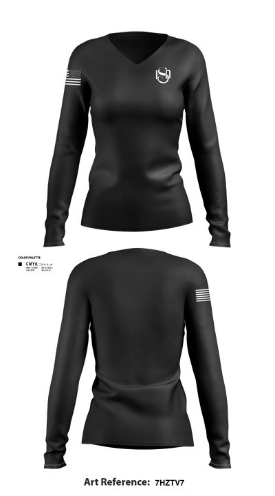 E72 8676839 Women's Long Sleeve V-neck Shirt - 1