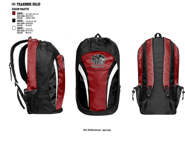 Gear Bag, Panthers Volleyball, Women's Volleyball, Teamtime, Team time, sublimation, custom sports apparel, team uniforms, spirit wear, spiritwear, sports uniforms, custom shirts, team store, custom team store, fundraiser sports, apparel fundraiser