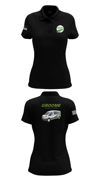 Womens Short Sleeve Performance Polo, Groome Transportation, , Teamtime, Team time, sublimation, custom sports apparel, team uniforms, spirit wear, spiritwear, sports uniforms, custom shirts, team store, custom team store, fundraiser sports, apparel fundraiser