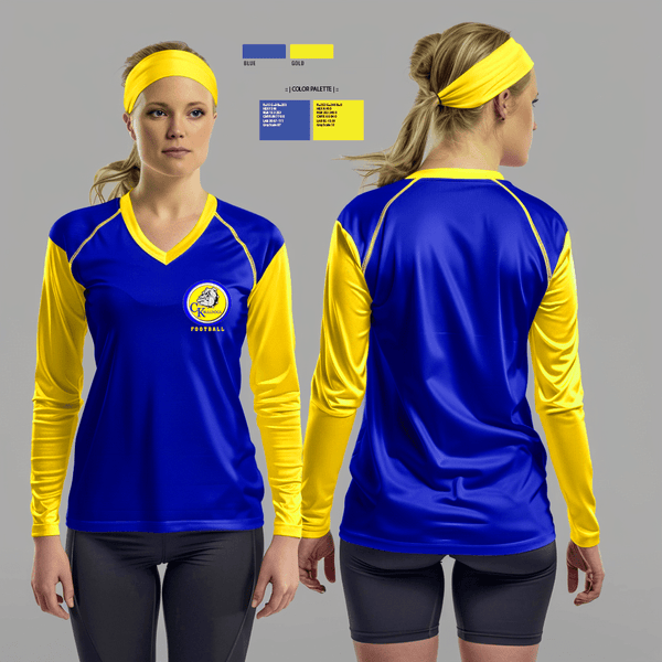 Womens Long Sleeve Vneck Shirt, Claysburg-Kimmel Senior High School Football, Football, Teamtime, Team time, sublimation, custom sports apparel, team uniforms, spirit wear, spiritwear, sports uniforms, custom shirts, team store, custom team store, fundraiser sports, apparel fundraiser
