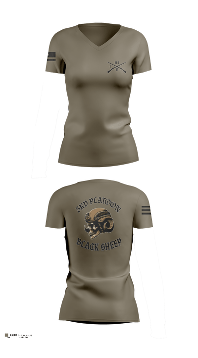 3rd PLT Black Sheep 32884167 Women's Short Sleeve V-neck Shirt - 86
