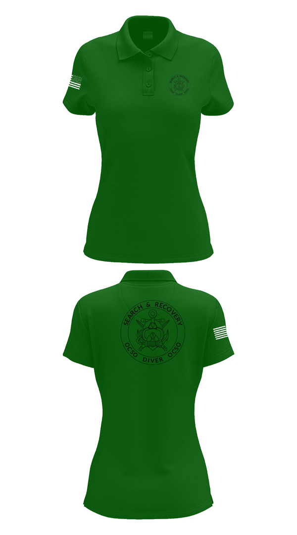 Womens Short Sleeve Performance Polo, Underwater Search & Recovery Team, Police, Teamtime, Team time, sublimation, custom sports apparel, team uniforms, spirit wear, spiritwear, sports uniforms, custom shirts, team store, custom team store, fundraiser sports, apparel fundraiser