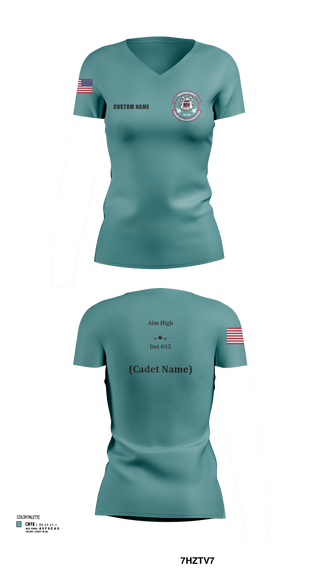 Womens Short Sleeve Vneck Shirt, Detachment 035, Air Force, Teamtime, Team time, sublimation, custom sports apparel, team uniforms, spirit wear, spiritwear, sports uniforms, custom shirts, team store, custom team store, fundraiser sports, apparel fundraiser