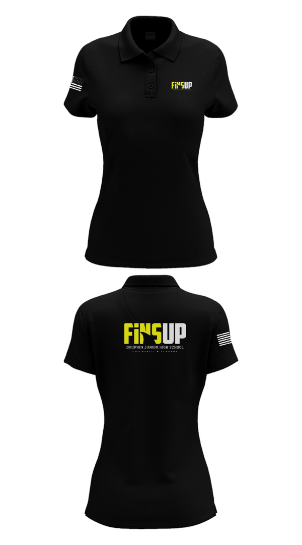 Women's Short Sleeve Performance Polo, Dauphin Fins, Football, Teamtime, Team time, sublimation, custom sports apparel, team uniforms, spirit wear, spiritwear, sports uniforms, custom shirts, team store, custom team store, fundraiser sports, apparel fundraiser