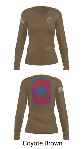 Women's Long Sleeve Vneck Shirt, Fox Company 39th BSB (FA FSC), National Guard, Teamtime, Team time, sublimation, custom sports apparel, team uniforms, spirit wear, spiritwear, sports uniforms, custom shirts, team store, custom team store, fundraiser sports, apparel fundraiser
