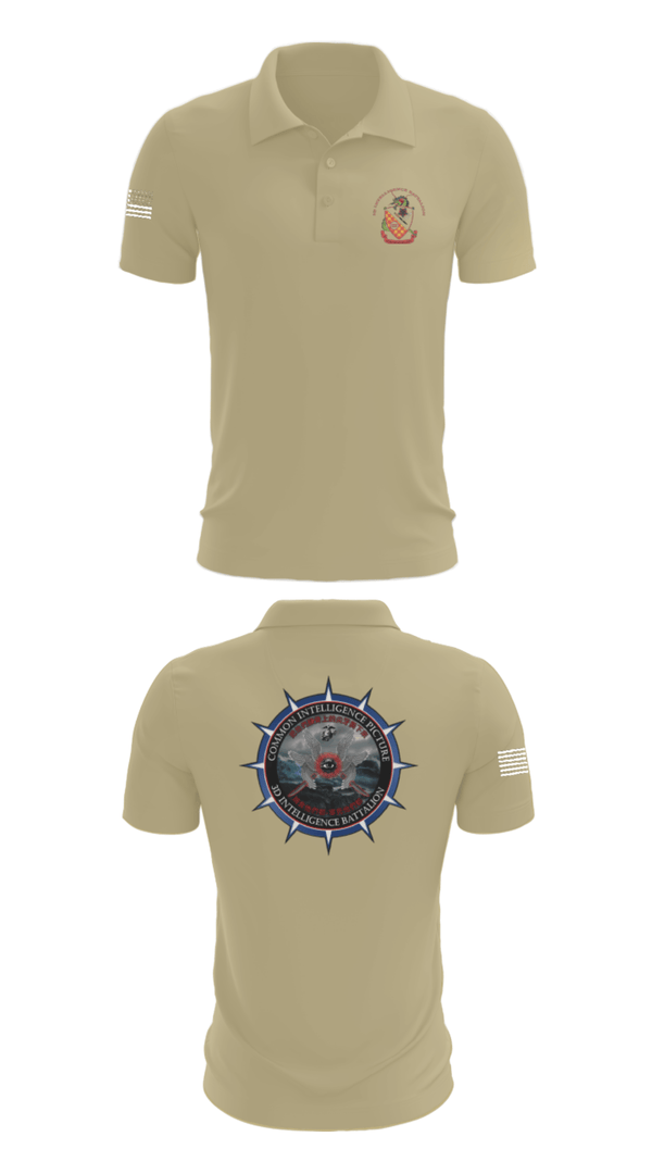 Short Sleeve Performance Polo, 3rd Intelligence Battalion, Marines, Teamtime, Team time, sublimation, custom sports apparel, team uniforms, spirit wear, spiritwear, sports uniforms, custom shirts, team store, custom team store, fundraiser sports, apparel fundraiser