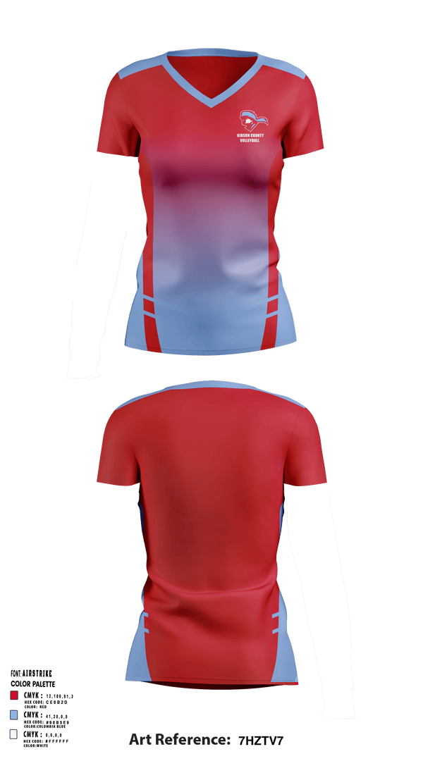 Women's Short Sleeve Vneck Shirt, Gibson County High School Volleyball, Women's Volleyball, Teamtime, Team time, sublimation, custom sports apparel, team uniforms, spirit wear, spiritwear, sports uniforms, custom shirts, team store, custom team store, fundraiser sports, apparel fundraiser