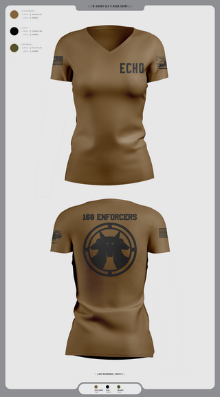 Womens Short Sleeve Vneck Shirt, Echo, Army, Teamtime, Team time, sublimation, custom sports apparel, team uniforms, spirit wear, spiritwear, sports uniforms, custom shirts, team store, custom team store, fundraiser sports, apparel fundraiser