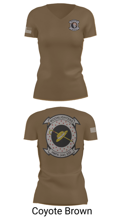 VMFA-332 The Moonlighters 29098342 Women's Short Sleeve V-neck Shirt - 8