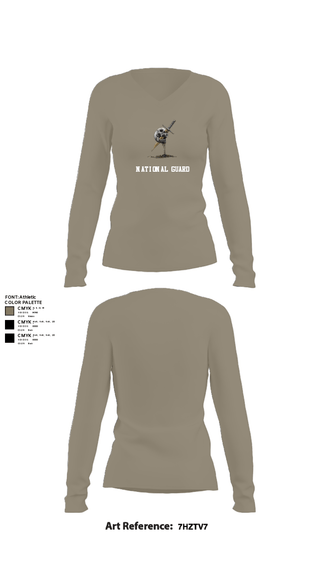 Women's Long Sleeve Vneck Shirt, B Btry 2142, National Guard, Teamtime, Team time, sublimation, custom sports apparel, team uniforms, spirit wear, spiritwear, sports uniforms, custom shirts, team store, custom team store, fundraiser sports, apparel fundraiser