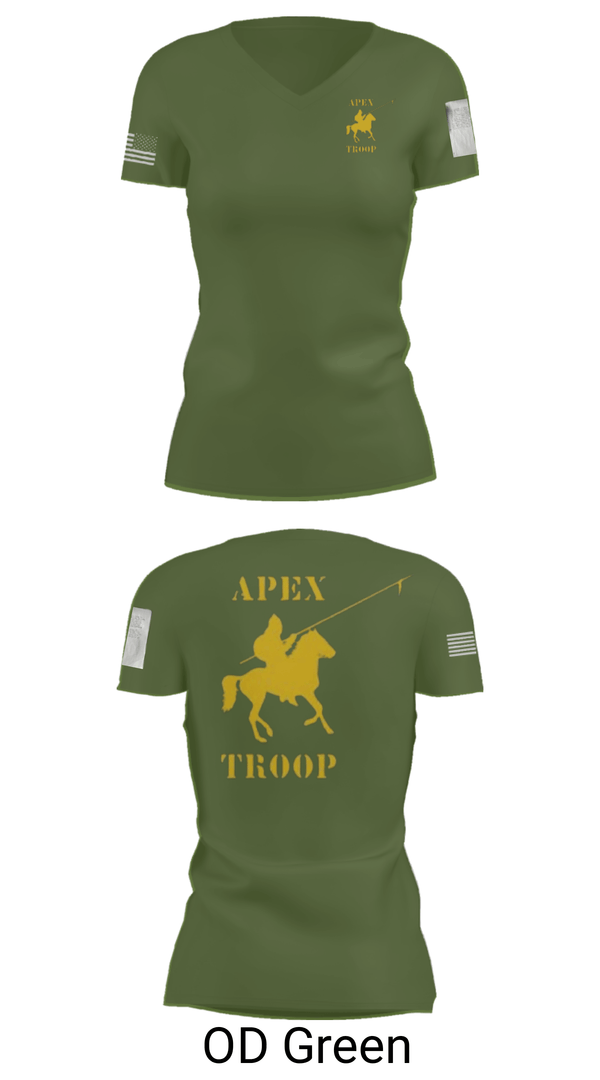 Women's Short Sleeve Vneck Shirt, Alpha Troop, 1-221 CAV, National Guard, Teamtime, Team time, sublimation, custom sports apparel, team uniforms, spirit wear, spiritwear, sports uniforms, custom shirts, team store, custom team store, fundraiser sports, apparel fundraiser