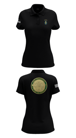 Women's Short Sleeve Performance Polo, Echo 20th SFG, National Guard, Teamtime, Team time, sublimation, custom sports apparel, team uniforms, spirit wear, spiritwear, sports uniforms, custom shirts, team store, custom team store, fundraiser sports, apparel fundraiser