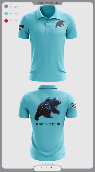Short Sleeve Performance Polo, 486th/574th, , Teamtime, Team time, sublimation, custom sports apparel, team uniforms, spirit wear, spiritwear, sports uniforms, custom shirts, team store, custom team store, fundraiser sports, apparel fundraiser