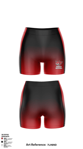 Women's Compression Shorts, Franklin Senior High School Volleyball, Women's Volleyball, Teamtime, Team time, sublimation, custom sports apparel, team uniforms, spirit wear, spiritwear, sports uniforms, custom shirts, team store, custom team store, fundraiser sports, apparel fundraiser