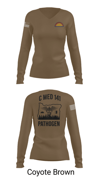 Womens Long Sleeve Vneck Shirt, C Med, National Guard, Teamtime, Team time, sublimation, custom sports apparel, team uniforms, spirit wear, spiritwear, sports uniforms, custom shirts, team store, custom team store, fundraiser sports, apparel fundraiser