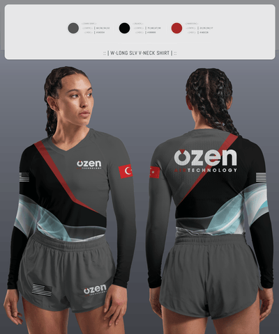 Ozen Air Technology 25668578 Women's Long Sleeve V-neck Shirt - 1