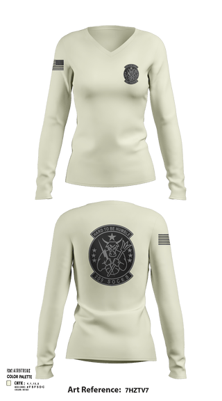 Women's Long Sleeve Vneck Shirt, 209th SOCES, , Teamtime, Team time, sublimation, custom sports apparel, team uniforms, spirit wear, spiritwear, sports uniforms, custom shirts, team store, custom team store, fundraiser sports, apparel fundraiser