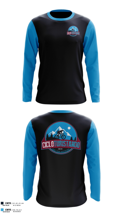 Long Sleeve Performance Shirt, Cicloturistando, Cross Country, Teamtime, Team time, sublimation, custom sports apparel, team uniforms, spirit wear, spiritwear, sports uniforms, custom shirts, team store, custom team store, fundraiser sports, apparel fundraiser