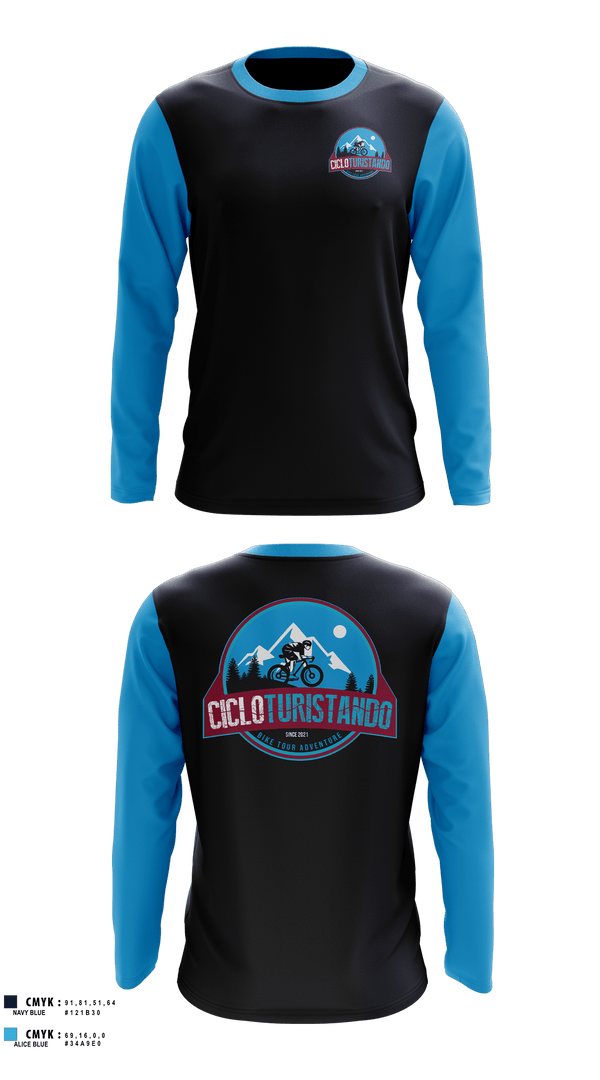 Long Sleeve Performance Shirt, Cicloturistando, Cross Country, Teamtime, Team time, sublimation, custom sports apparel, team uniforms, spirit wear, spiritwear, sports uniforms, custom shirts, team store, custom team store, fundraiser sports, apparel fundraiser