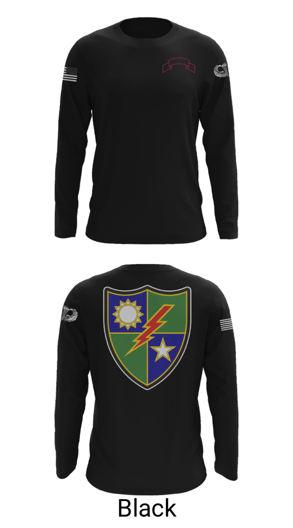 Long Sleeve Performance Shirt, 75th Ranger Regiment, Army, Teamtime, Team time, sublimation, custom sports apparel, team uniforms, spirit wear, spiritwear, sports uniforms, custom shirts, team store, custom team store, fundraiser sports, apparel fundraiser