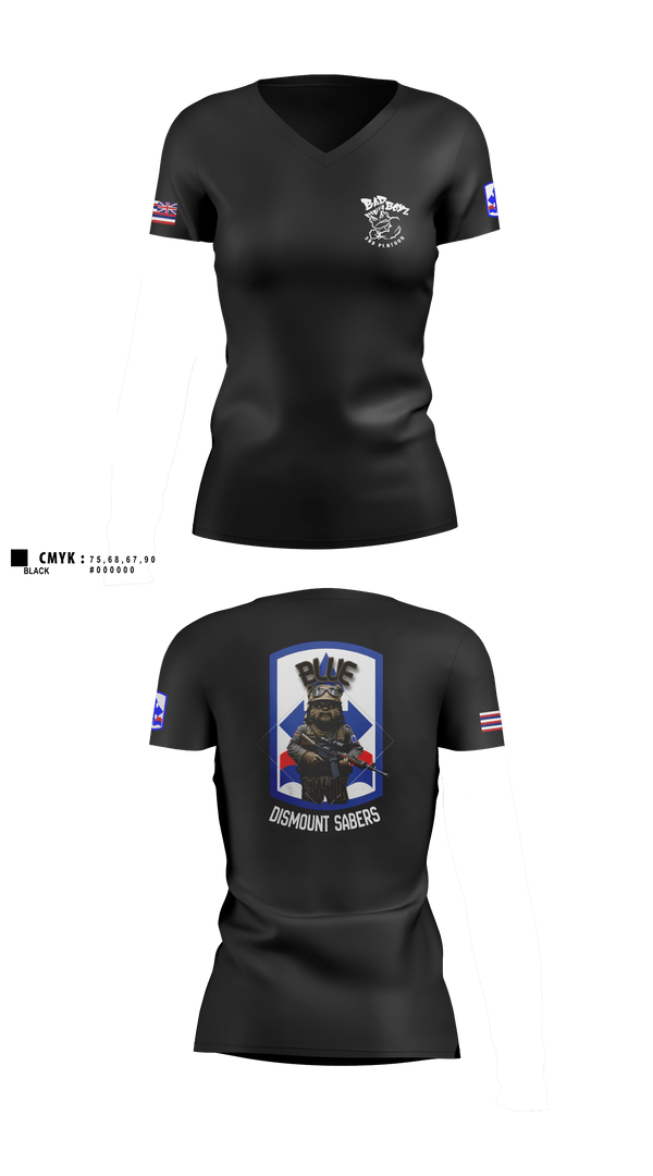 Womens Short Sleeve Vneck Shirt, 3RD PLT BAD BOYS3RD PLT BAD BOYS 899719921-299 DismountBlue EwokDismount sabersBlue Ewok, Army, Teamtime, Team time, sublimation, custom sports apparel, team uniforms, spirit wear, spiritwear, sports uniforms, custom shirts, team store, custom team store, fundraiser sports, apparel fundraiser