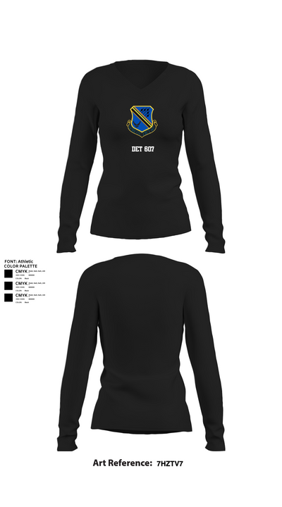 Det 607 13303638 Women's Long Sleeve V-neck Shirt - 22