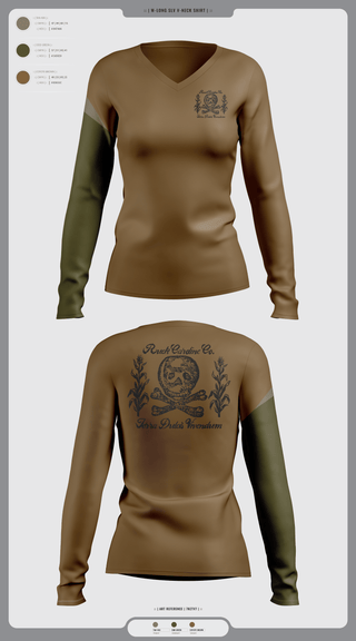 Womens Long Sleeve Vneck Shirt, Ruck Caroline Co., Cross Country, Teamtime, Team time, sublimation, custom sports apparel, team uniforms, spirit wear, spiritwear, sports uniforms, custom shirts, team store, custom team store, fundraiser sports, apparel fundraiser