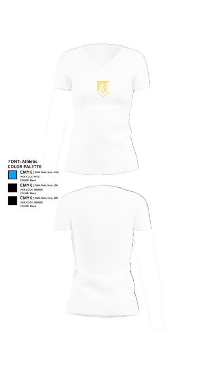 Miami shooting 59551904 Women's Short Sleeve V-neck Shirt - 18