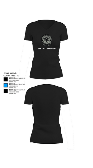 Women's Short Sleeve Vneck Shirt, Iron Eagle Shadow Ops, Army, Teamtime, Team time, sublimation, custom sports apparel, team uniforms, spirit wear, spiritwear, sports uniforms, custom shirts, team store, custom team store, fundraiser sports, apparel fundraiser