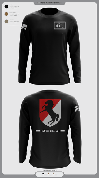 Long Sleeve Performance Shirt, 58th CEC-A, Army, Teamtime, Team time, sublimation, custom sports apparel, team uniforms, spirit wear, spiritwear, sports uniforms, custom shirts, team store, custom team store, fundraiser sports, apparel fundraiser