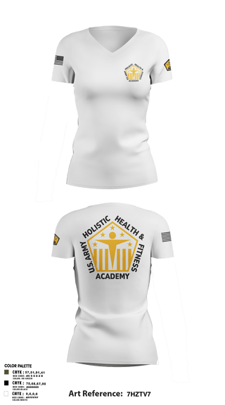 Womens Short Sleeve Vneck Shirt, U.S. Army Holistic Health & Fitness Academy, Army, Teamtime, Team time, sublimation, custom sports apparel, team uniforms, spirit wear, spiritwear, sports uniforms, custom shirts, team store, custom team store, fundraiser sports, apparel fundraiser