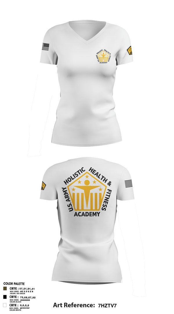 Womens Short Sleeve Vneck Shirt, U.S. Army Holistic Health & Fitness Academy, Army, Teamtime, Team time, sublimation, custom sports apparel, team uniforms, spirit wear, spiritwear, sports uniforms, custom shirts, team store, custom team store, fundraiser sports, apparel fundraiser