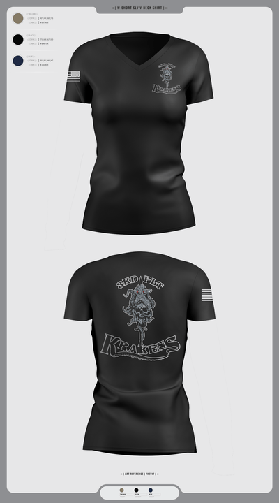 3RD PLT95TH CBRN 57596353 Women's Short Sleeve V-neck Shirt - 2