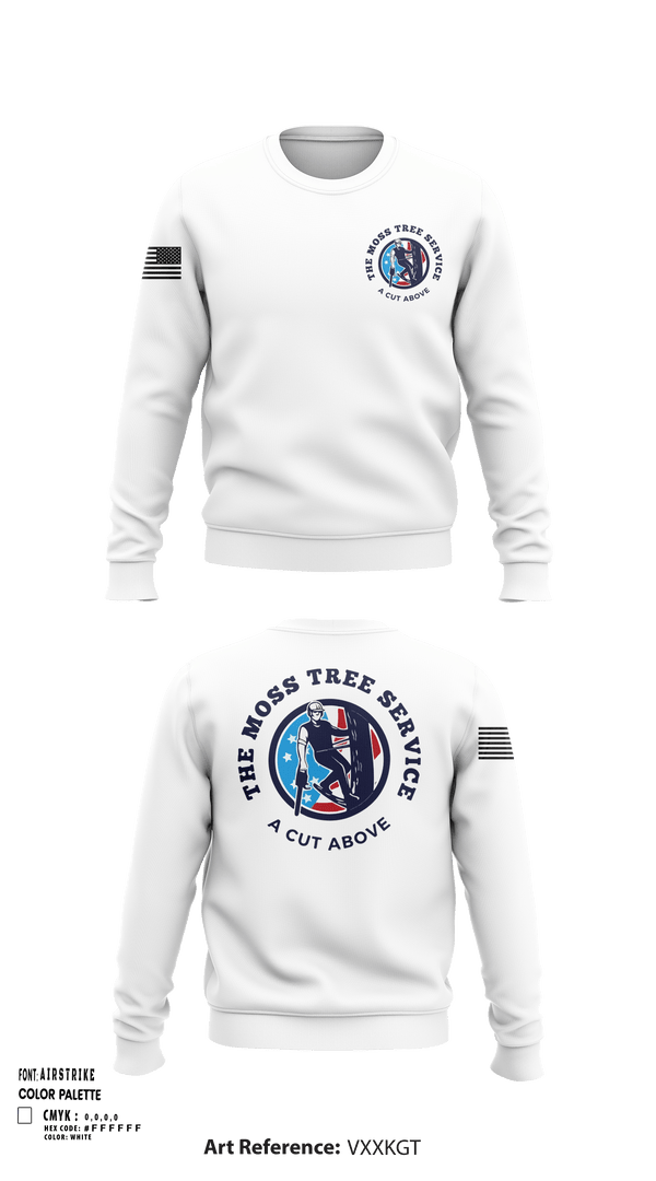 Crew Neck Sweatshirt, The Moss Tree Service, , Teamtime, Team time, sublimation, custom sports apparel, team uniforms, spirit wear, spiritwear, sports uniforms, custom shirts, team store, custom team store, fundraiser sports, apparel fundraiser