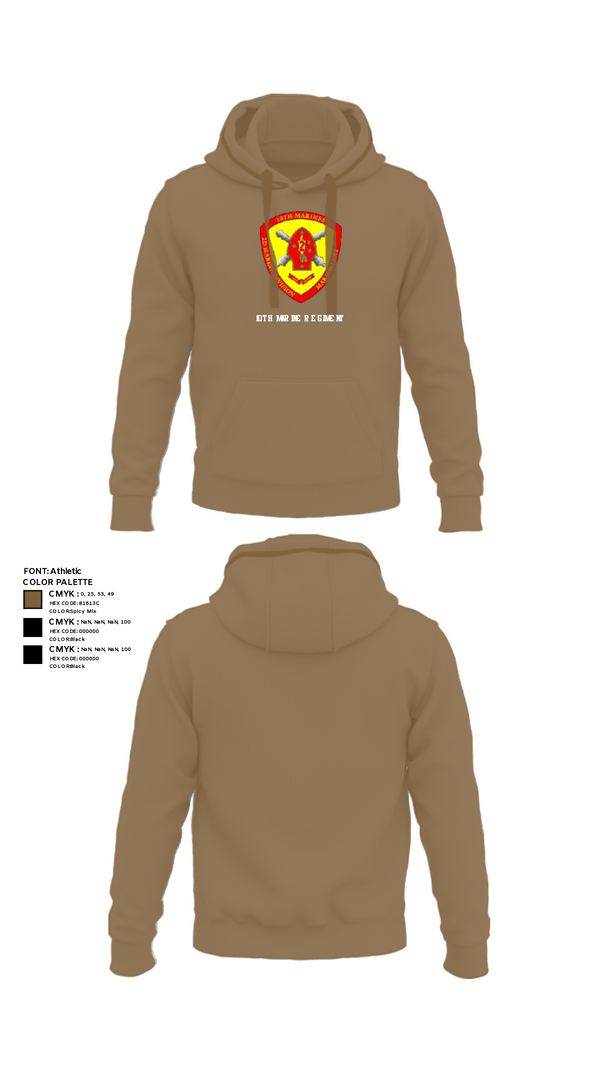 Hoodie, 10th Marine Regiment, Marines, Teamtime, Team time, sublimation, custom sports apparel, team uniforms, spirit wear, spiritwear, sports uniforms, custom shirts, team store, custom team store, fundraiser sports, apparel fundraiser