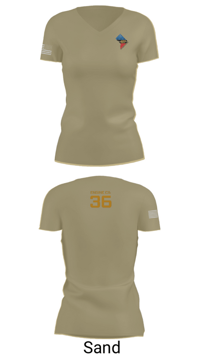 Rescue Engine 56DCFD RTC407 9148046 Women's Short Sleeve V-neck Shirt - 88