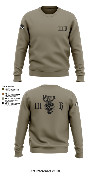 3B 1-325 AIR, 2BCT, 82ND ABN DIV 78191368 Crew Neck Sweatshirt - 107
