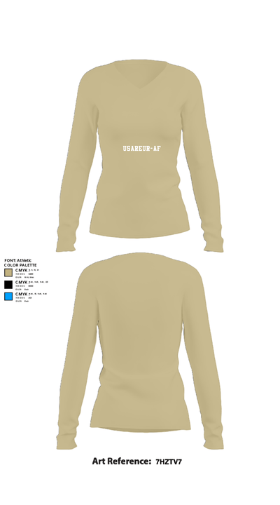 USAREUR-AF 81292805 Women's Long Sleeve V-neck Shirt - 82