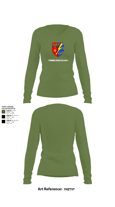 Fernmeldebataillon 4 95457693 Women's Long Sleeve V-neck Shirt - 42