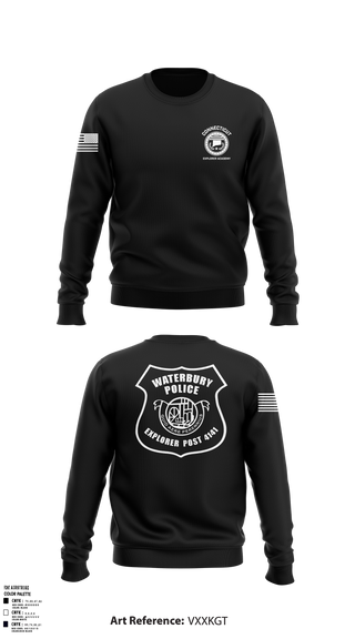 Crew Neck Sweatshirt, Waterbury Police Explorers, , Teamtime, Team time, sublimation, custom sports apparel, team uniforms, spirit wear, spiritwear, sports uniforms, custom shirts, team store, custom team store, fundraiser sports, apparel fundraiser