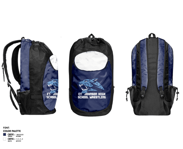 Gear Bag, CT Johnson High School Wrestling, Wrestling, Teamtime, Team time, sublimation, custom sports apparel, team uniforms, spirit wear, spiritwear, sports uniforms, custom shirts, team store, custom team store, fundraiser sports, apparel fundraiser