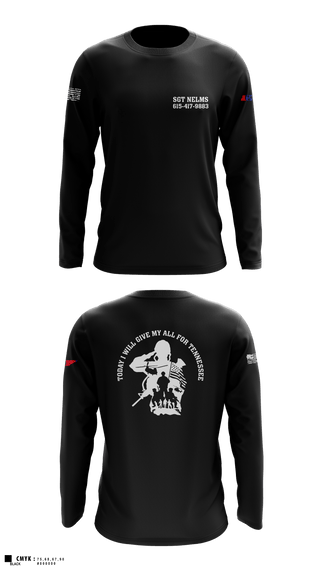 Long Sleeve Performance Shirt, SGT Nelms, National Guard, Teamtime, Team time, sublimation, custom sports apparel, team uniforms, spirit wear, spiritwear, sports uniforms, custom shirts, team store, custom team store, fundraiser sports, apparel fundraiser