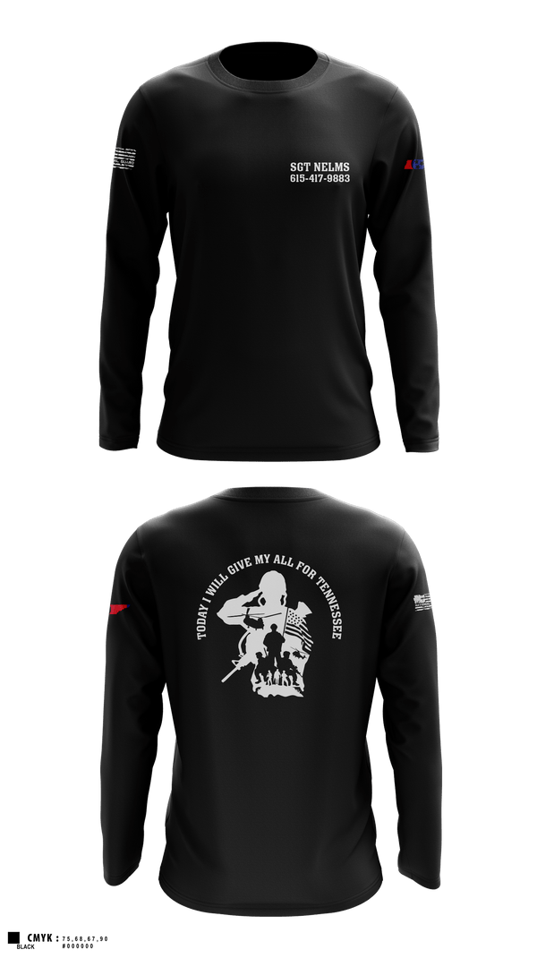 Long Sleeve Performance Shirt, SGT Nelms, National Guard, Teamtime, Team time, sublimation, custom sports apparel, team uniforms, spirit wear, spiritwear, sports uniforms, custom shirts, team store, custom team store, fundraiser sports, apparel fundraiser