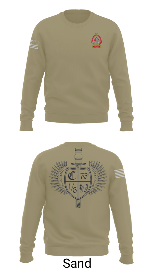 Crew Neck Sweatshirt, 1/6 Charlie company, , Teamtime, Team time, sublimation, custom sports apparel, team uniforms, spirit wear, spiritwear, sports uniforms, custom shirts, team store, custom team store, fundraiser sports, apparel fundraiser