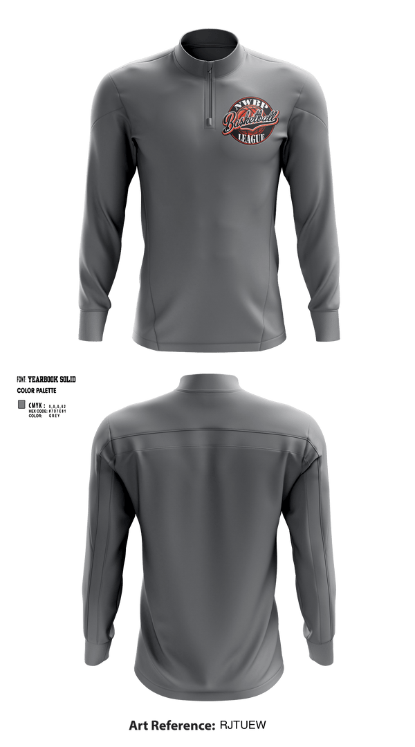 Quarter Zip Jacket, North West Bergen Passaic Basketball League, Men's Basketball, Teamtime, Team time, sublimation, custom sports apparel, team uniforms, spirit wear, spiritwear, sports uniforms, custom shirts, team store, custom team store, fundraiser sports, apparel fundraiser