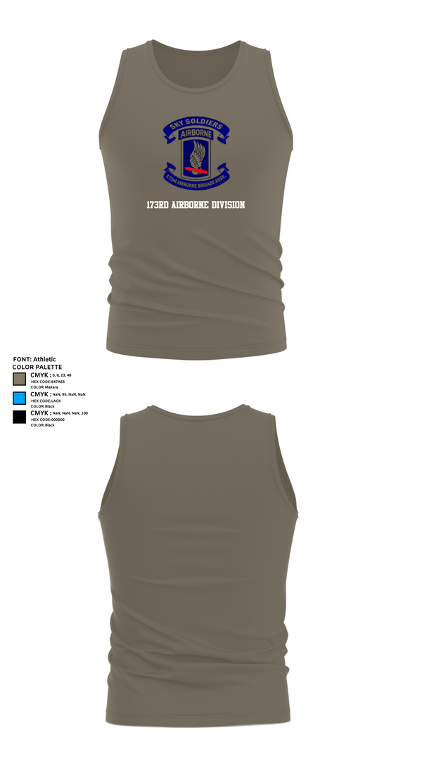 Tank Top, 173rd Airborne Division, Army, Teamtime, Team time, sublimation, custom sports apparel, team uniforms, spirit wear, spiritwear, sports uniforms, custom shirts, team store, custom team store, fundraiser sports, apparel fundraiser