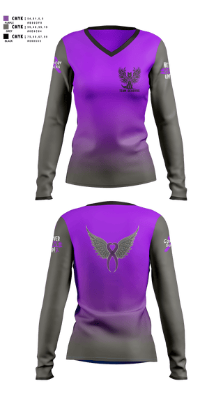 Womens Long Sleeve Vneck Shirt, Team DeHoyos, , Teamtime, Team time, sublimation, custom sports apparel, team uniforms, spirit wear, spiritwear, sports uniforms, custom shirts, team store, custom team store, fundraiser sports, apparel fundraiser